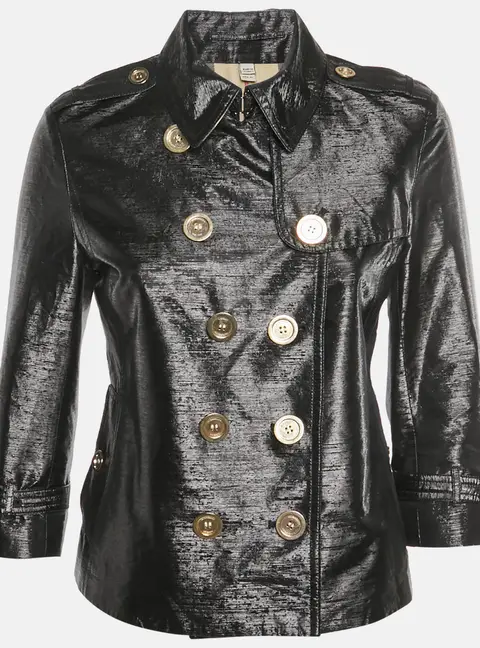 Burberry London Black Metallic Double Breasted Jacket S