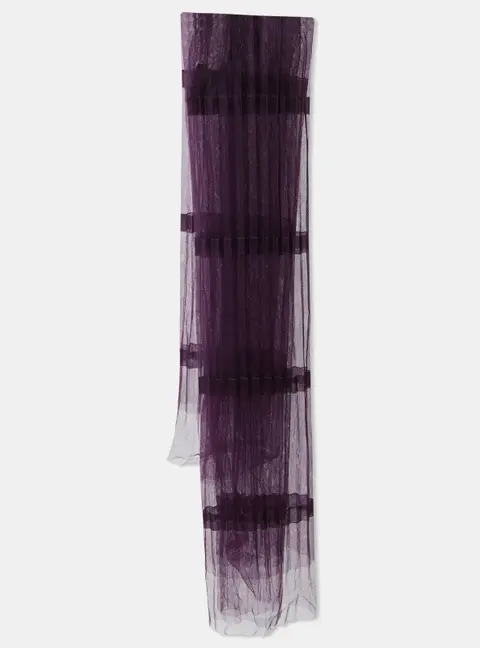 Burberry Prorsum Purple Striped Net Sheer Pony Hair Scarf