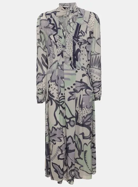 Burberry Prorsum Multicolor Chiffon Pleated Midi Dress M