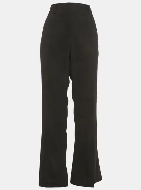 Burberry Black Wool Crepe Flared Trousers M