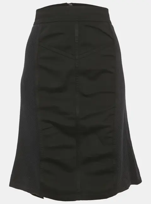 Burberry Black Mesh Trim Jersey Pencil Skirt M