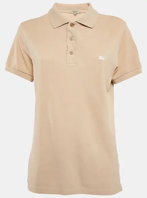 Burberry Beige Cotton Pique Polo T-Shirt M