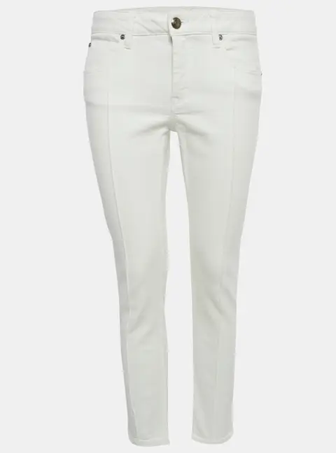 Burberry White Denim Micklesfield Skinny Leg Jeans M/Waist 29"