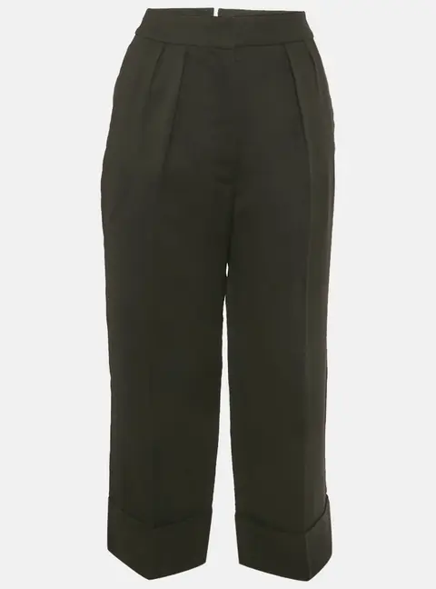 Burberry Black Wool Pleated Trousers S