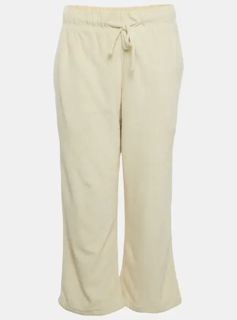 Burberry Cream Terry Drawstring Wide Leg Pants S