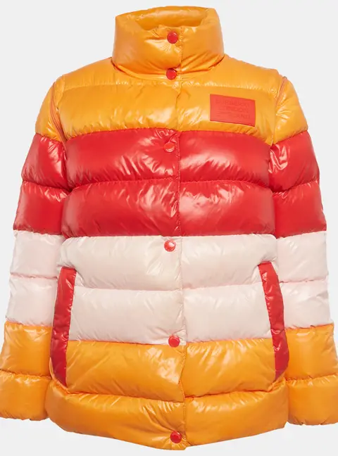 Burberry Multicolor Nylon Detachable Sleeve Puffer Down Jacket S