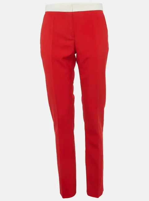 Burberry Red Wool Two-Tone Tailored Trousers S