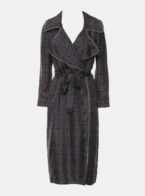 Burberry Notch Collar Surplice Neck Dress