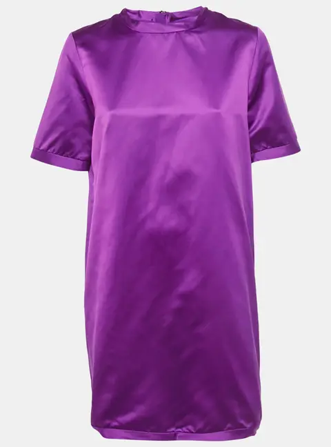 Burberry Purple Satin Shift Dress M