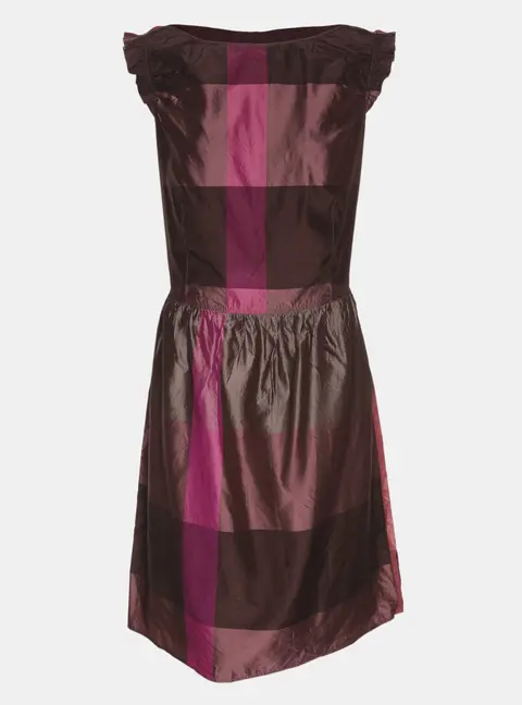 Burberry Multicolor Satin Sleeveless Midi Dress M