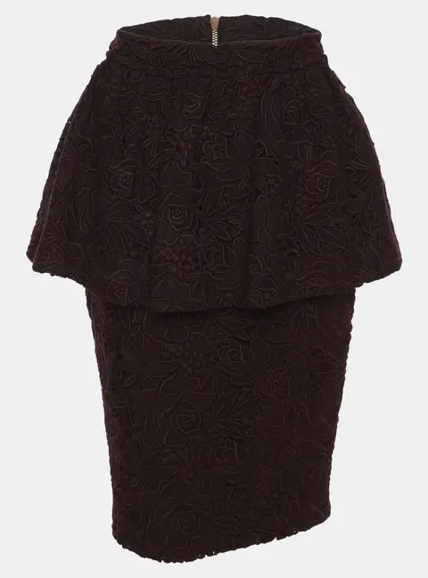 Burberry Burgundy Lace Pencil Skirt S