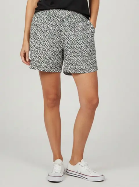 Burberry Blue Monogram Print Silk Shorts S