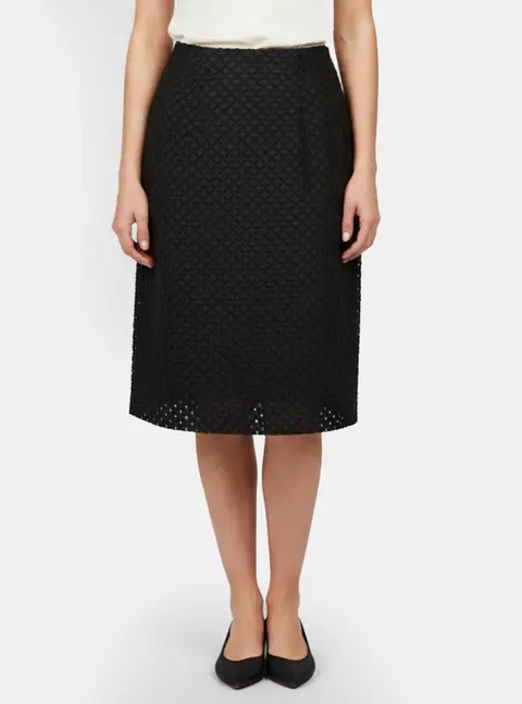 Burberry Black Synthetic Fil Coup&eacute; Pencil Skirt M