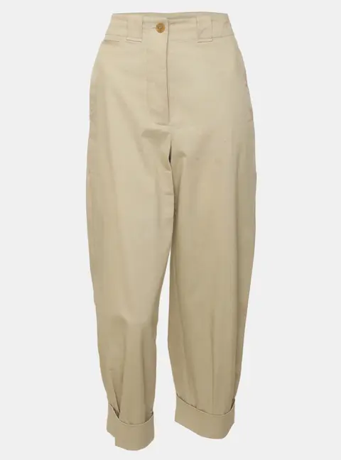 Burberry Beige Stretch Cotton Cropped Pants