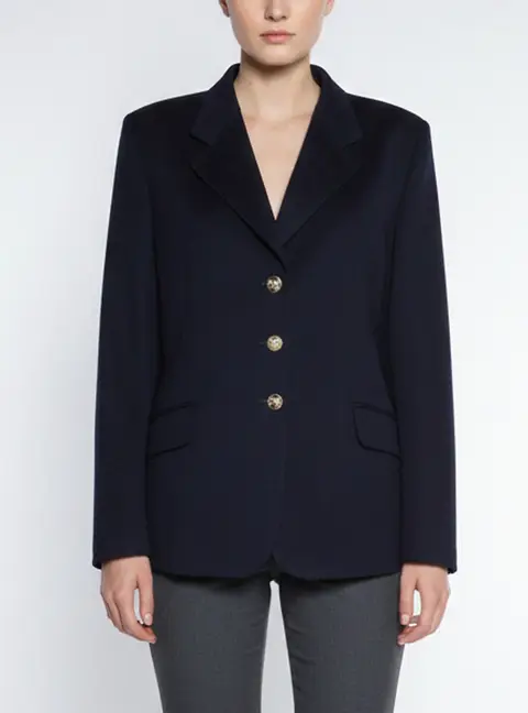 Burberry Navy Blue Wool Single Breasted Blazer XL