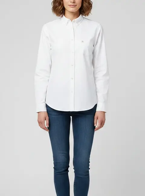 Burberry White Cotton Button Down Shirt L