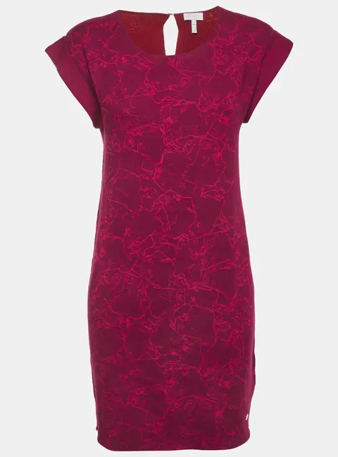 Escada Sport Magenta Printed Knit Short Sleeve Sabirdi Dress S