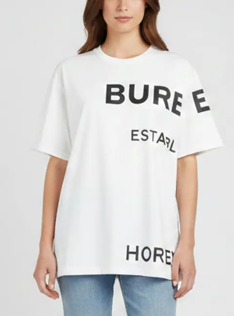 Burberry White Horseferry Graphic Jersey Crewneck T-Shirt XL
