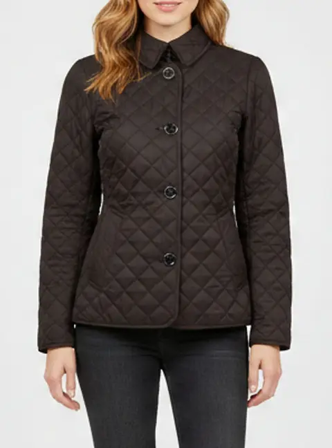 Burberry Brit Black Diamond Quilted Synthetic Jacket S