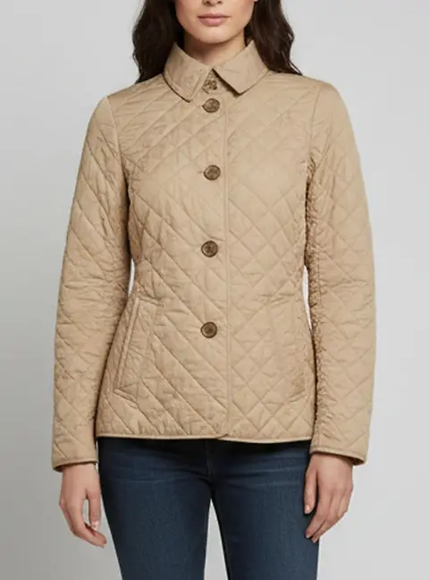Burberry Brit Beige Syntenic Button Front Quilted Jacket S