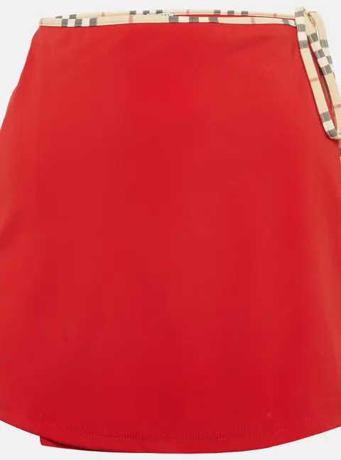 Burberry Red Jersey Mini Sarong XS