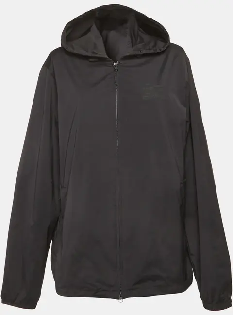 Burberry Black Oak Leaf Badge Print Synthetic Jacket L