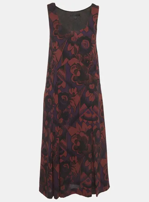 Burberry Purple Floral Print Silk Midi Dress S