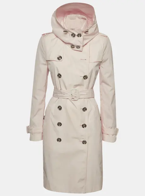 Burberry Pink Crepe Trench Coat S