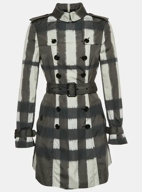Burberry Multicolor Synthetic Taffeta Waterloo Trench Coat S