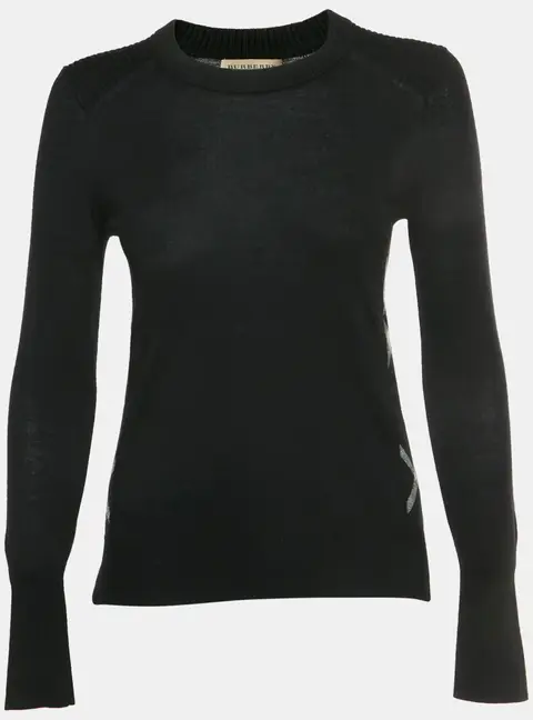 Burberry Black Merino Knit Sweater XS