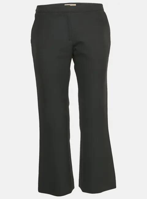 Burberry Black Synthetic Knit Wide Leg Capri Trousers S