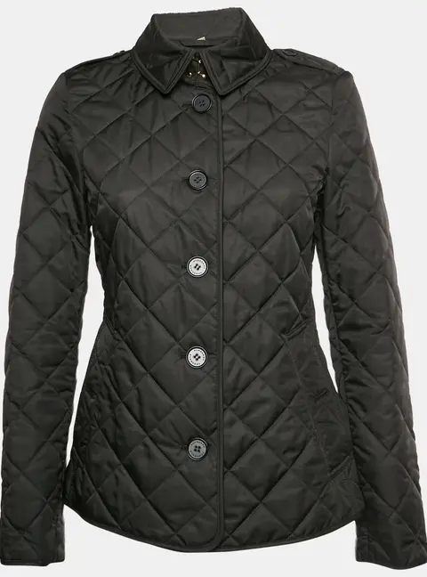Burberry Black Synthetic Diamond Quilted Jacket S
