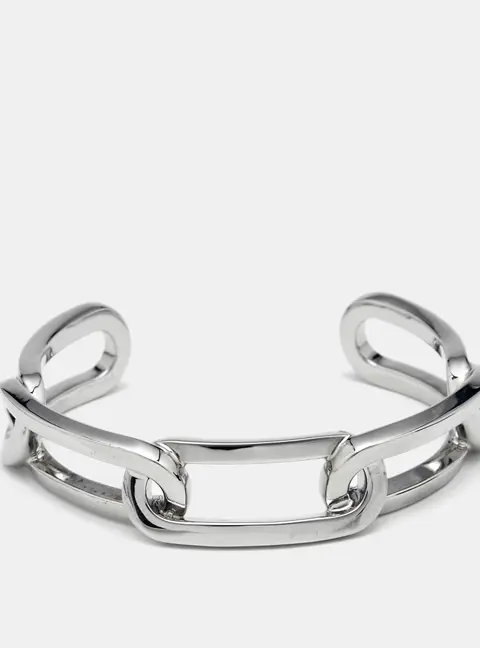 Burberry Chain Link Silver Tone Bracelet L