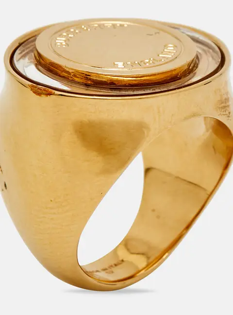 Burberry Resin Gold Tone Ring Size 52