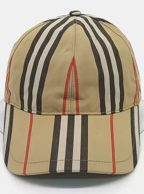 Burberry Icon Stripe Beige Cotton Women's Baseball Cap