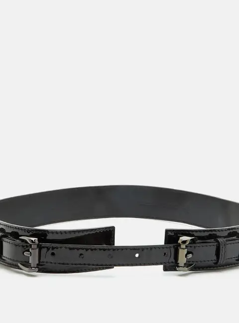 Burberry 80 cm Waist Belt Black Patent Leather