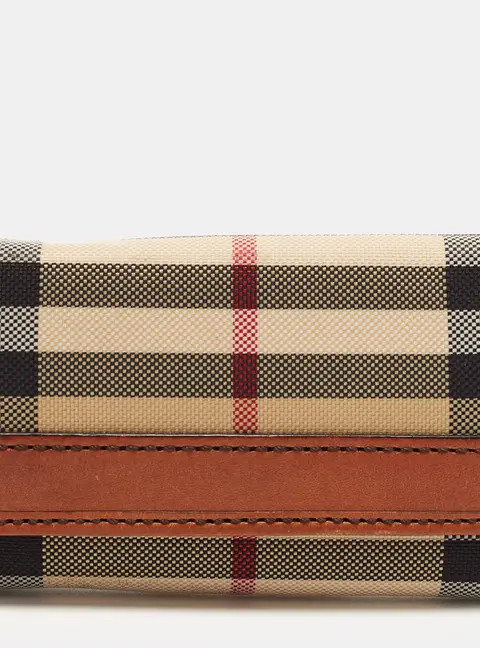 Burberry Key Holder Beige/Brown Haymarket Check Canvas and Leather