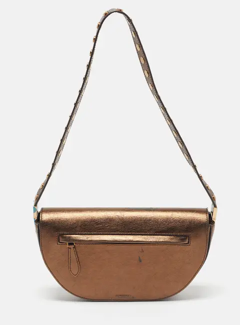 Burberry Studded Olympia Small Bronze Leather Hobo