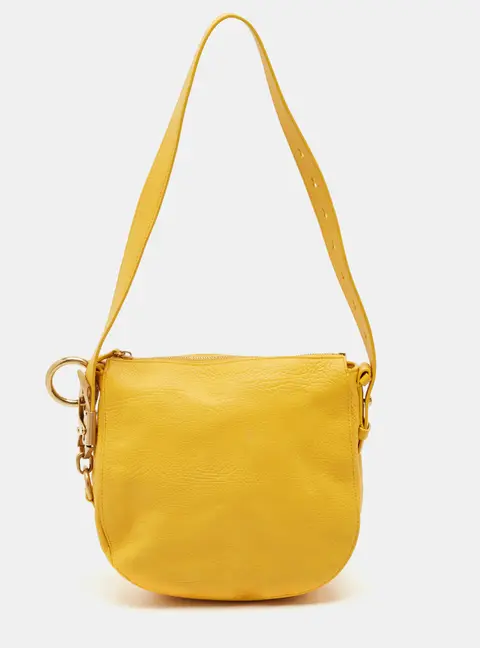 Burberry Knight Small Yellow Leather Shoulder Bag