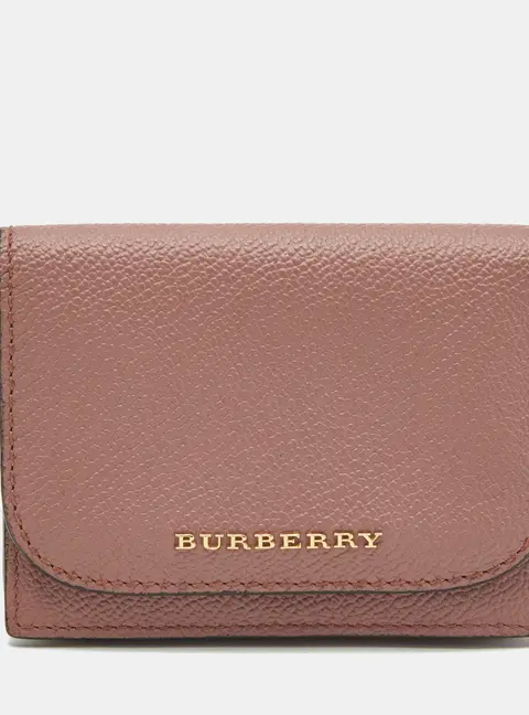 Burberry Pink Leather Compact Wallet