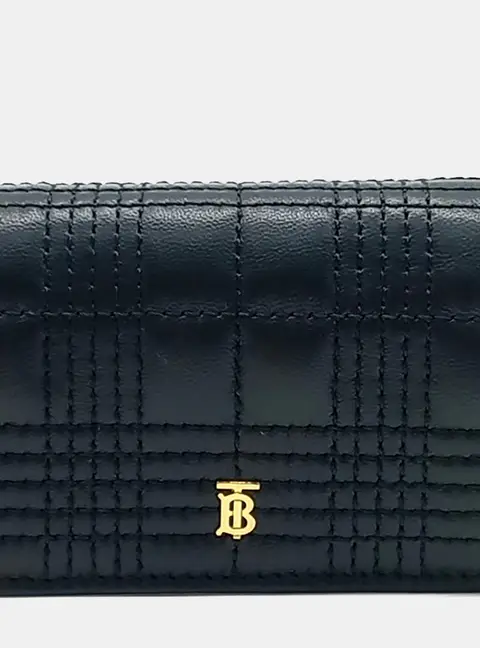 Burberry TB Chain One Size Black Quilted Leather Shoulder Bag