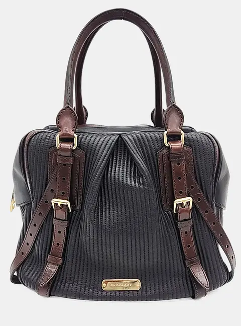 Burberry Brown Black Leather Shoulder bag