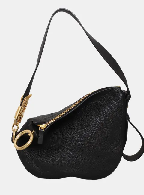 Burberry Knight Small Black Leather Shoulder Bag
