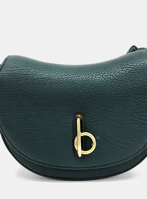 Burberry Mini Locking Horsebag Green Grained Leather Crossbody Bag