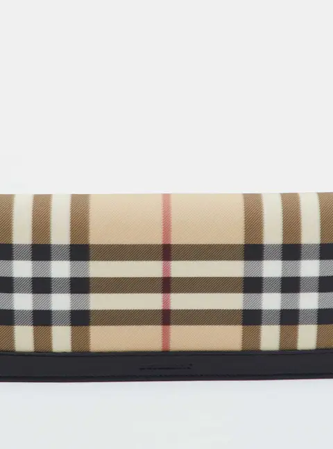 Burberry Beige/Black Halton House Check PVC and Leather Continental Wallet