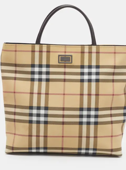 Burberry Beige Nova Check PVC Tote