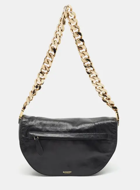 Burberry Olympia Black Leather Chain Shoulder Bag