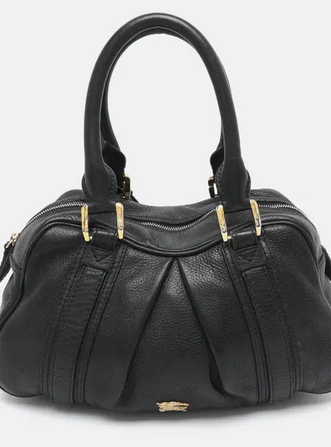 Burberry Ashbury Knight Black Leather Satchel