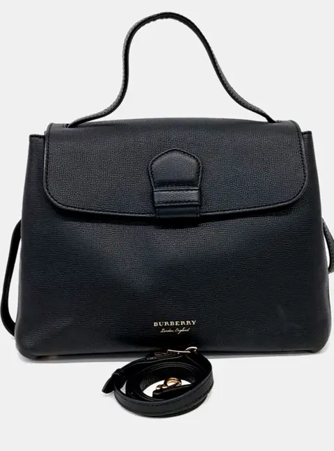 Burberry Black Leather Camberley Tote and Shoulder Bag