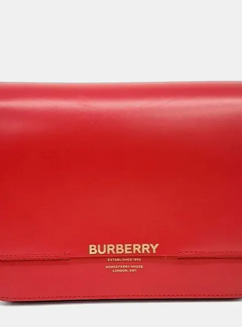 Burberry Red Leather Grace Bag Small
